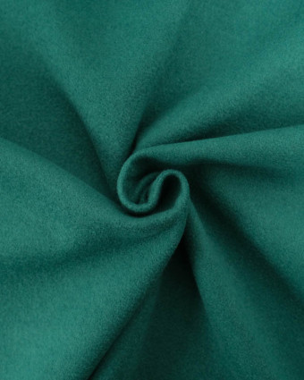 Tissu Effet Drap de Laine Uni Vert Bouteille - Mercerine