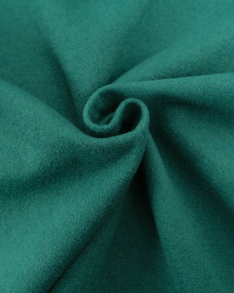 Tissu Effet Drap de Laine Uni Vert Bouteille - Mercerine