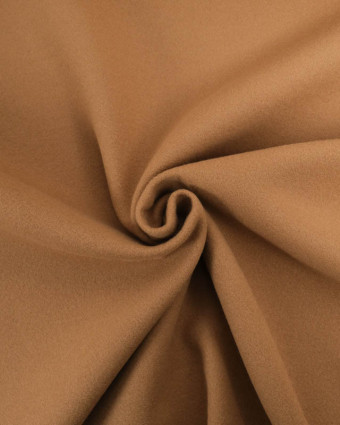 Tissu Effet Drap de Laine Uni Camel - Mercerine