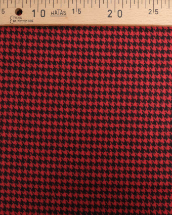 Lainage Motif Pied de Poule Rouge - Mercerine