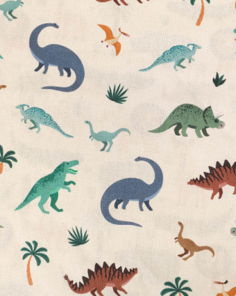 Bachette Ecrue Motif Dinosaure  - Mercerine