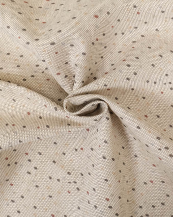 Tissu Effet Lin Motif Mini Pois - Mercerine