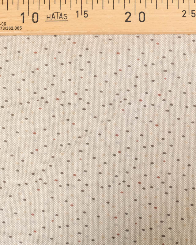 Tissu Effet Lin Motif Mini Pois - Mercerine