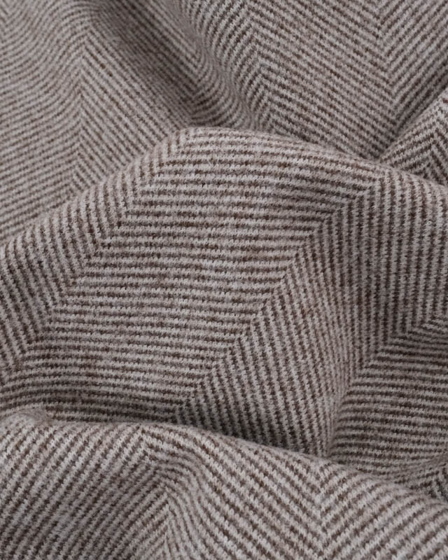 Tissu Lainage Chevron Taupe - Mercerine