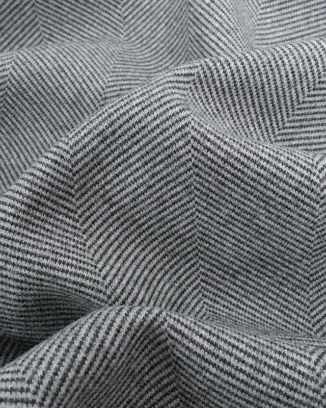 Tissu Lainage Chevron Gris - Mercerine