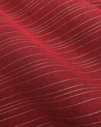 Tissu Noël Rouge Rayures Dorées  - 280cm - 280cm - Mercerine