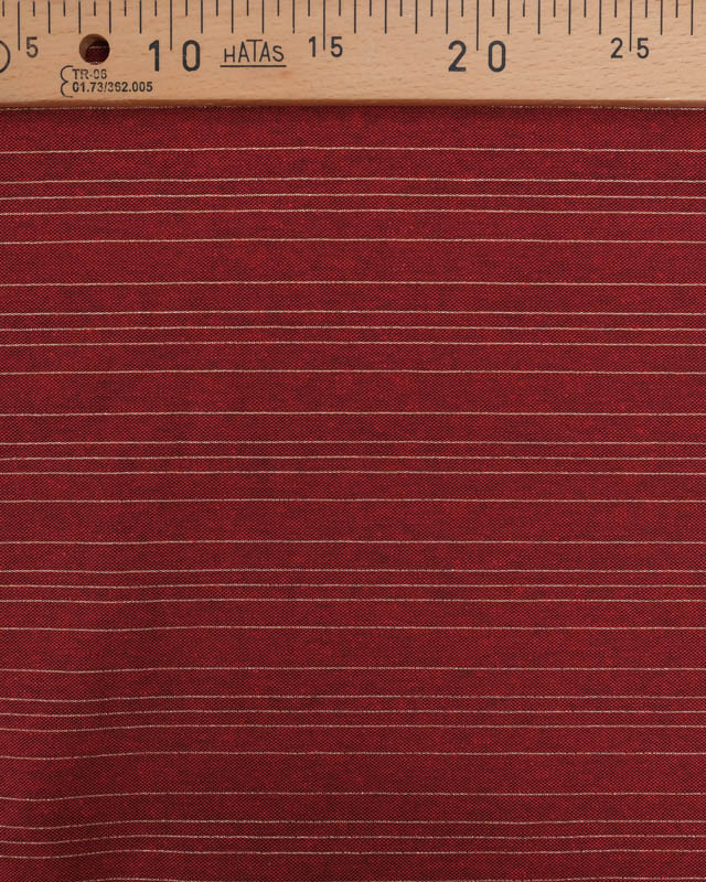 Tissu Noël Rouge Rayures Dorées  - 280cm - 280cm - Mercerine