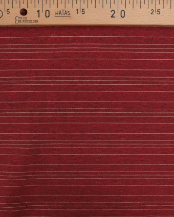 Tissu Noël Rouge Rayures Dorées  - 280cm - 280cm - Mercerine