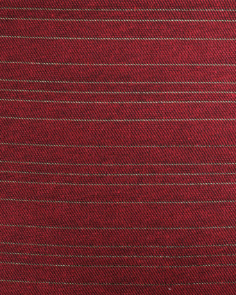 Tissu Noël Rouge Tissage Sergé Rayures Dorées  - 280cm - 280cm - Mercerine