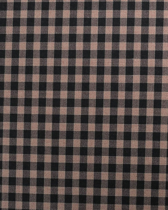 Tissu Ecossais Stretch Petits Carreaux Noirs et Bordeaux  - Mercerine