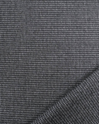 Tissu Stretch Mini Carreaux Gris Lurex Argent - Mercerine