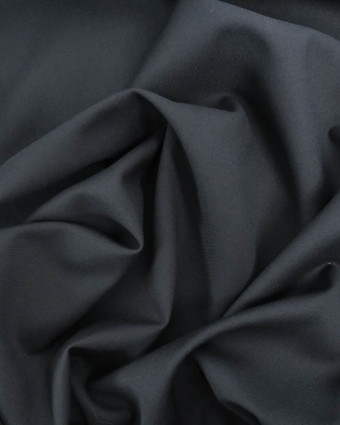 Tissu Sergé Stretch Uni Noir - Mercerine