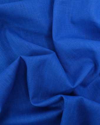 Tissu 100% Lin Uni Bleu Royal - Mercerine