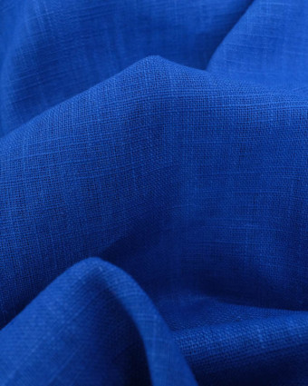 Tissu 100% Lin Uni Bleu Royal - Mercerine