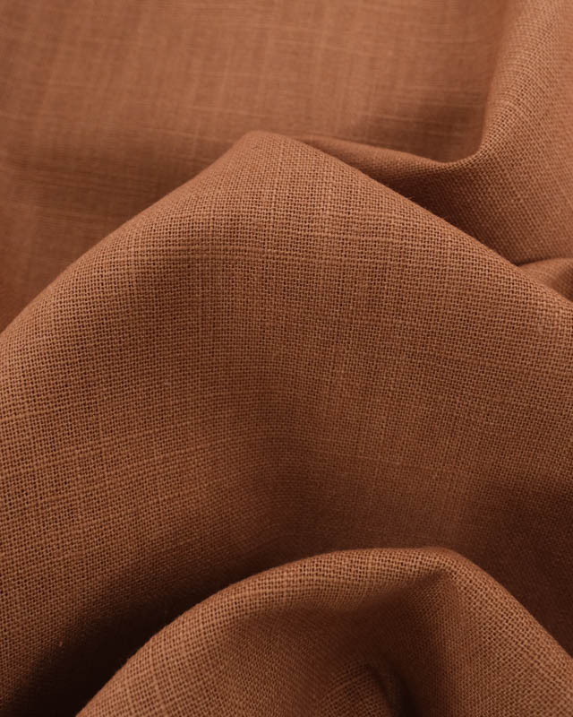 Tissu 100% Lin Uni Caramel - Mercerine