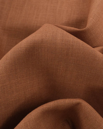 Tissu 100% Lin Uni Caramel - Mercerine