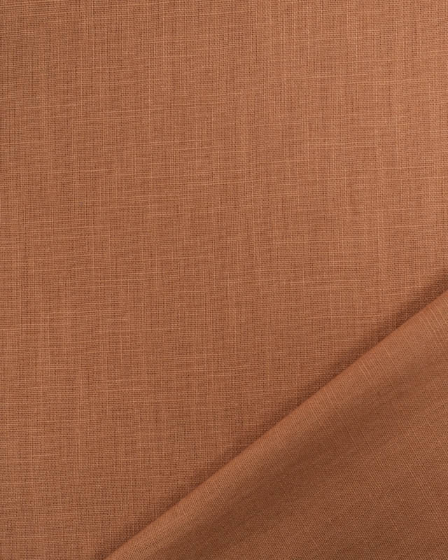 Tissu 100% Lin Uni Caramel - Mercerine