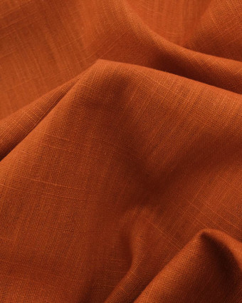 Tissu 100% Lin Uni Cognac - Mercerine