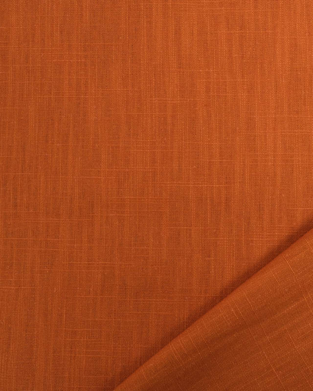 Tissu 100% Lin Uni Cognac - Mercerine