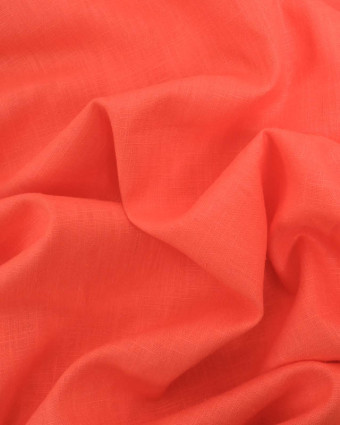 Tissu 100% Lin Uni Corail  - Mercerine