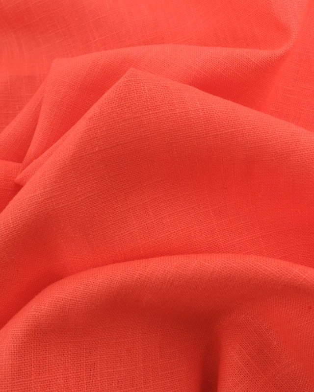 Tissu 100% Lin Uni Corail - Mercerine