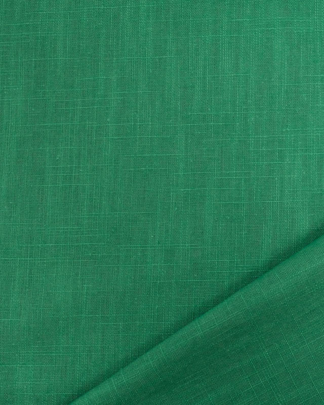 Tissu 100% Lin Uni Vert - Mercerine