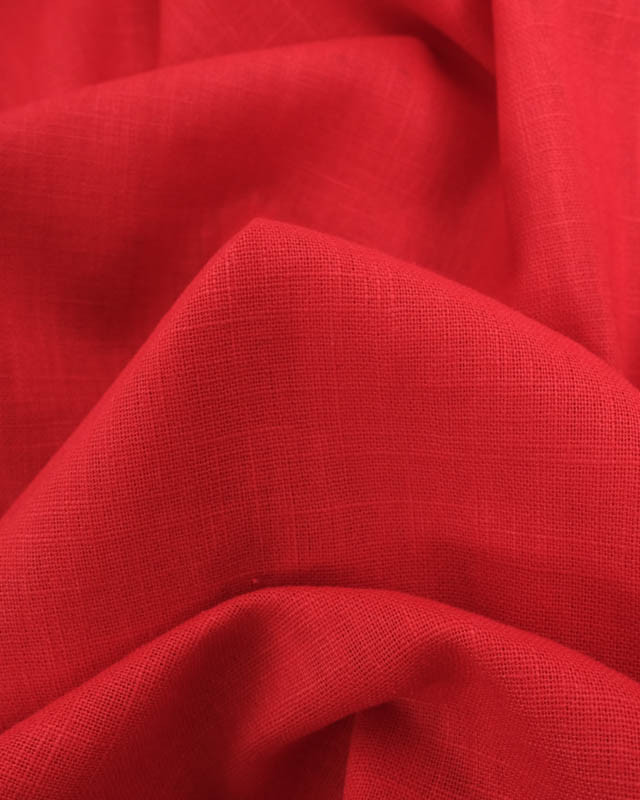 Tissu 100% Lin Uni Rouge - Mercerine