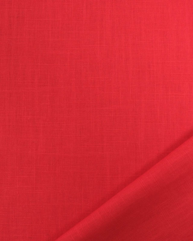 Tissu 100% Lin Uni Rouge - Mercerine