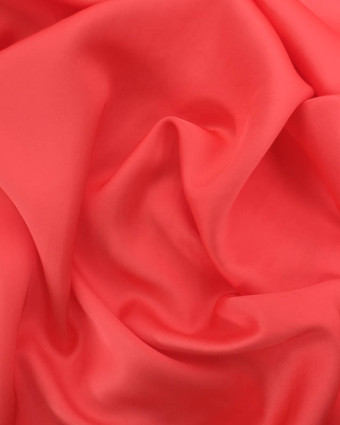 Satin de Viscose Uni Corail - Mercerine