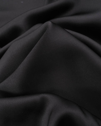 Satin de Viscose Uni Noir - Mercerine