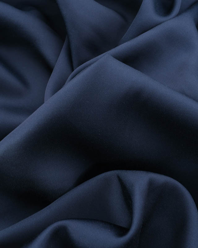 Satin de Viscose Uni Navy - Mercerine