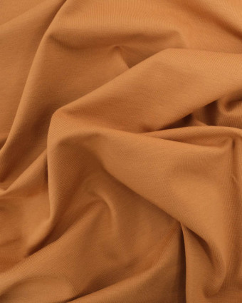 Tissu Jersey de Coton Uni Caramel - Mercerine