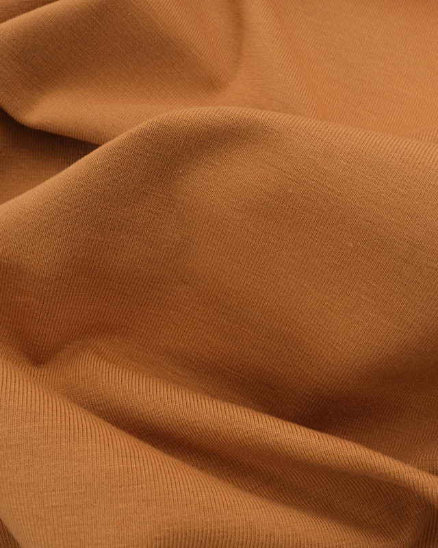 Tissu Jersey de Coton Uni Caramel - Mercerine