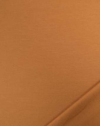 Tissu Jersey de Coton Uni Caramel - Mercerine