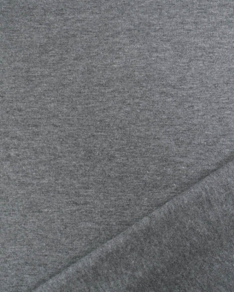 Tissu Jersey de Coton Uni Gris Chiné - Mercerine