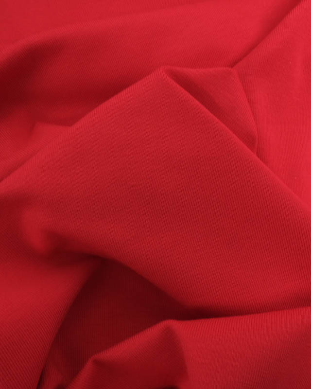 Tissu Jersey de Coton Uni Rouge - Mercerine