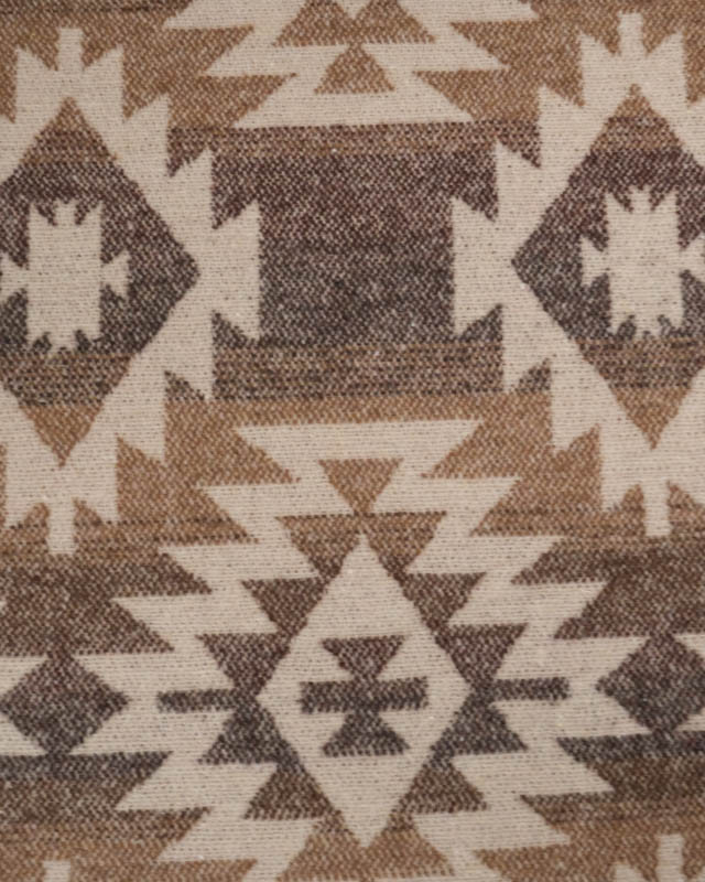 Tissu Lainage Motif Aztèque Marron - Mercerine