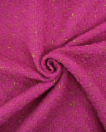 Tissu Tweed Fuchsia et Doré - Mercerine