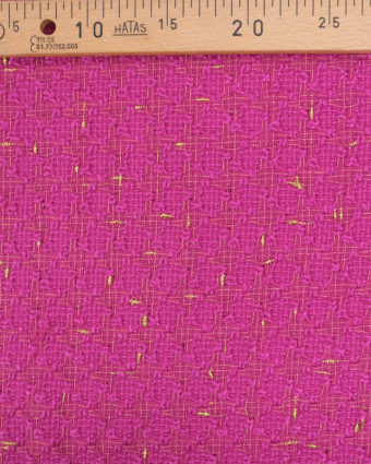 Tissu Tweed Fuchsia et Doré  - Mercerine