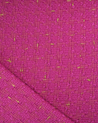 Tissu Tweed Fuchsia et Doré  - Mercerine