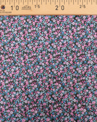 Tissu Matelassé Doudoune Motif Fleuri Rose et Bleu -  Mercerine