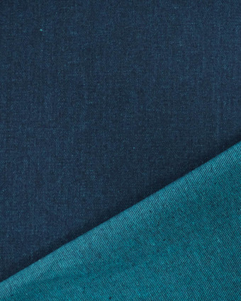 Tissu Jean Bicolore Bleu Canard - Mercerine