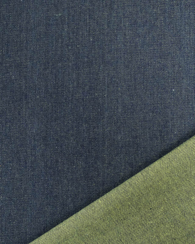 Tissu Jean Bicolore Vert Citron - Mercerine