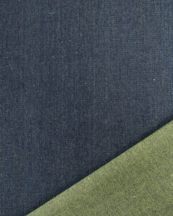 Tissu Jean Bicolore Vert Citron - Mercerine