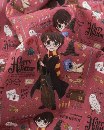 Tissu Coton Harry Potter Lie de Vin Personnage Harry - Mercerine