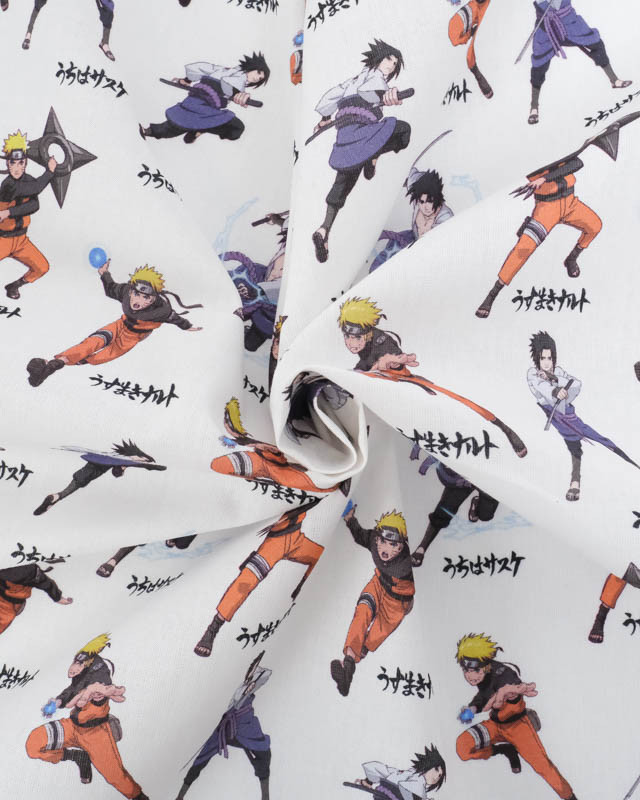 Tissu Coton Ecru Personnage Naruto - Mercerine