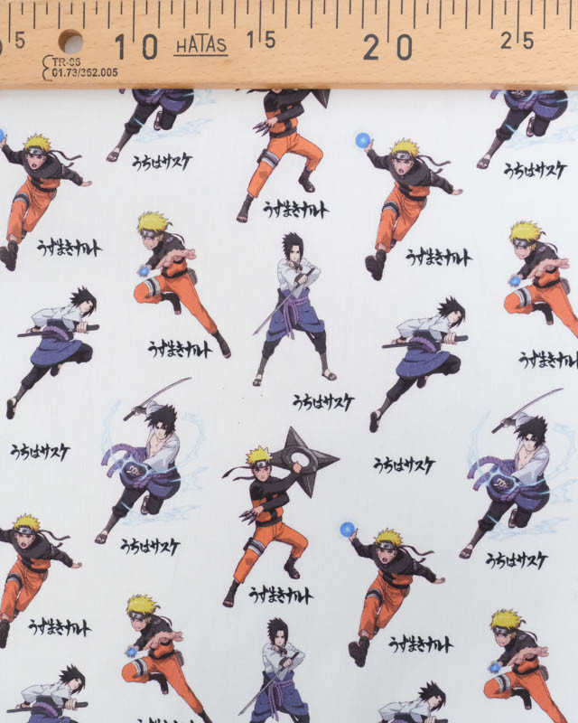 Tissu Coton Ecru Personnage Naruto - Mercerine