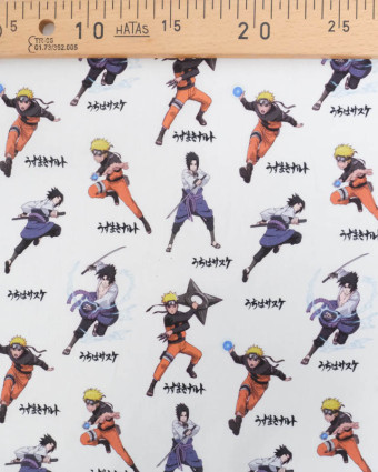 Tissu Coton Ecru Personnage Naruto - Mercerine