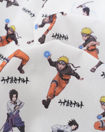 Tissu Coton Ecru Personnage Naruto - Mercerine