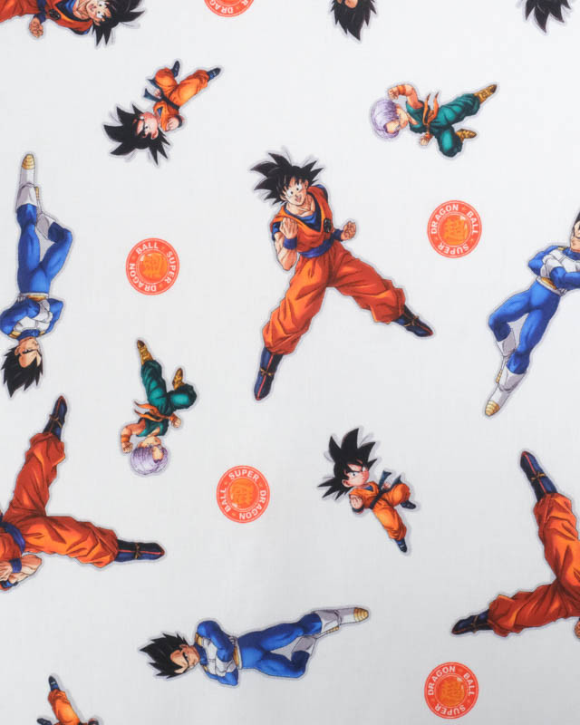 Tissu Coton Ecru Personnages Dragon Ball Z - Mercerine